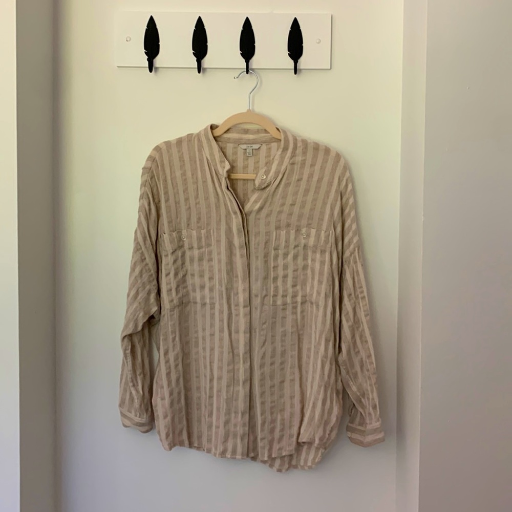 Joie long-sleeves striped woven button-down , sz L